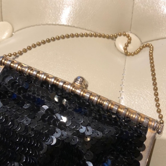Vintage Special occasion black sequin handbag - Picture 6 of 8